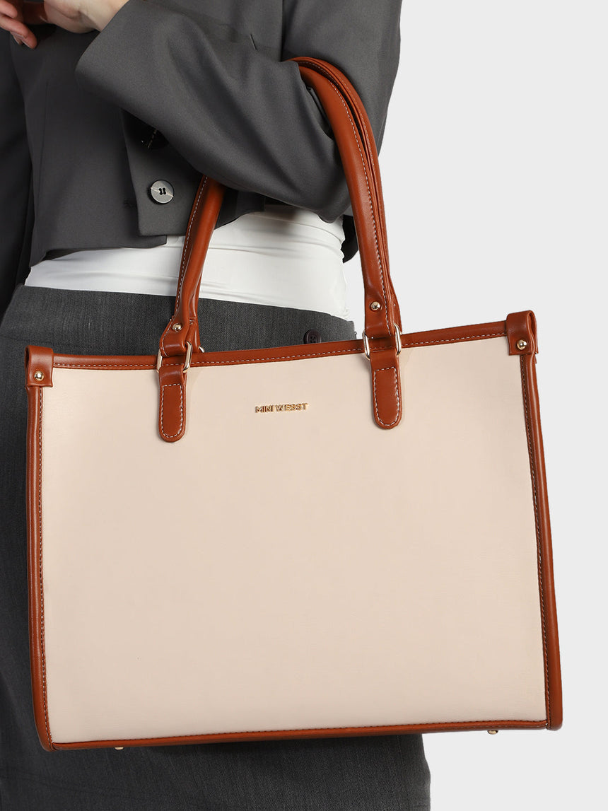 Hannah Beige Classic Tote Bag
