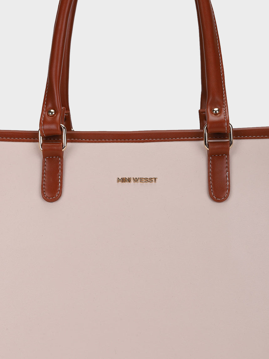Hannah Beige Classic Tote Bag