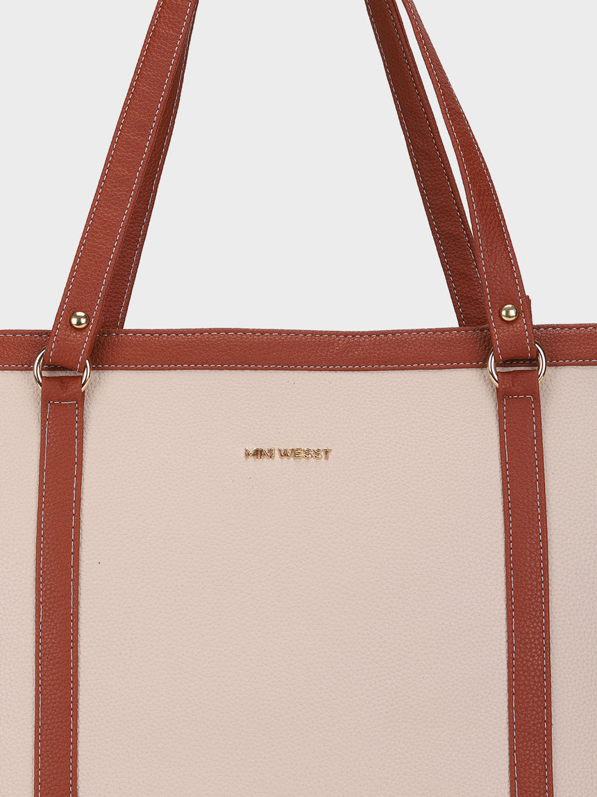 Jessica Beige Classic Tote Bag