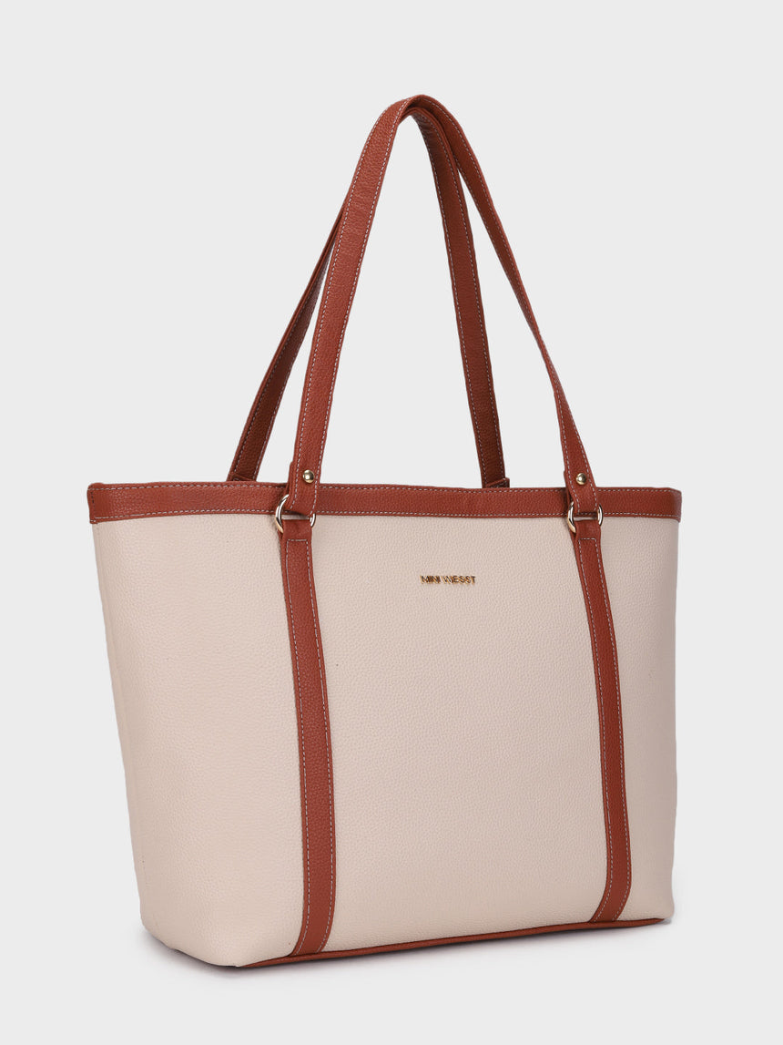 Jessica Beige Classic Tote Bag