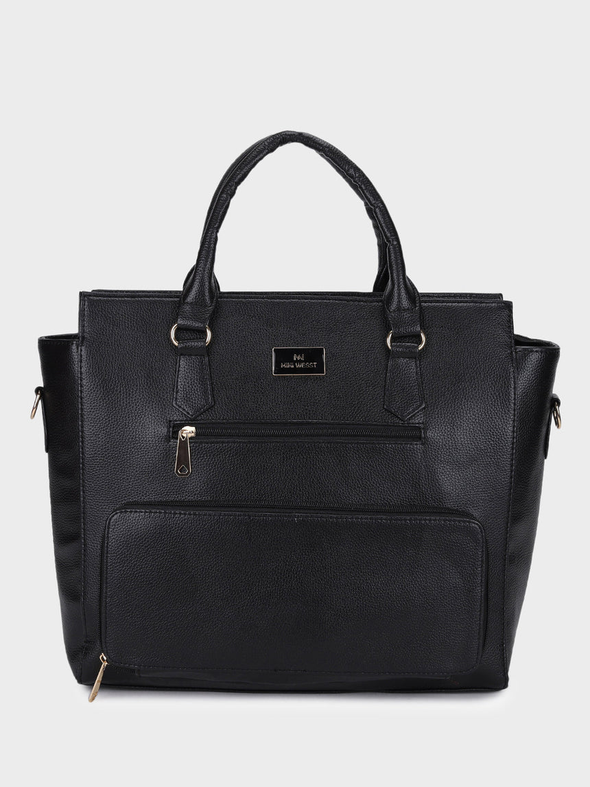 Hilary Black Classic Lunch Tote Bag
