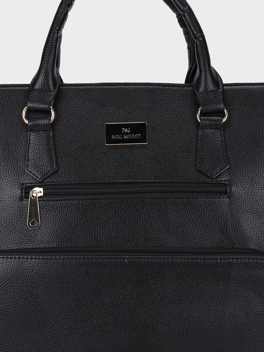Hilary Black Classic Lunch Tote Bag