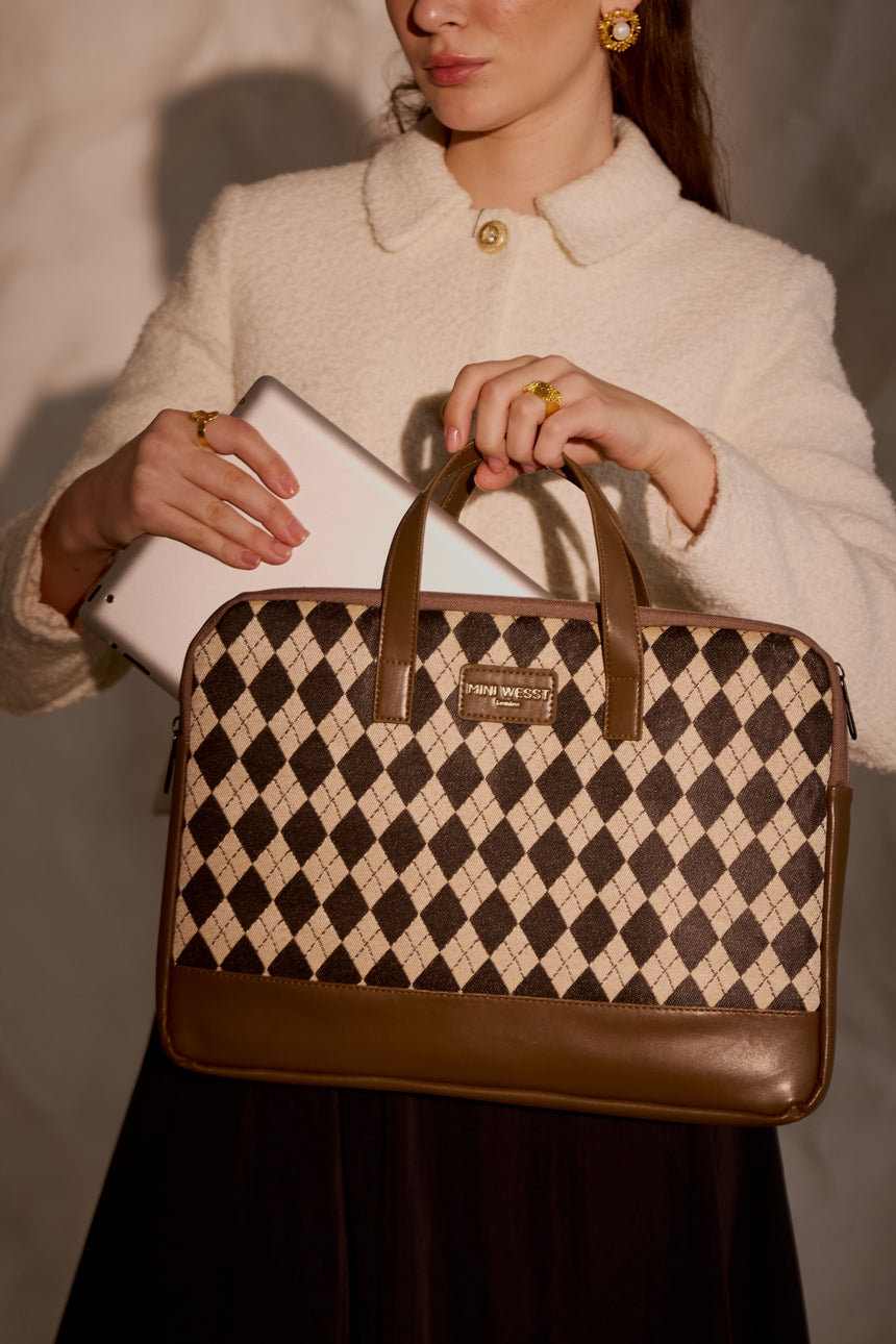 Bourbon Black and Brown London Street Bag With Pouch