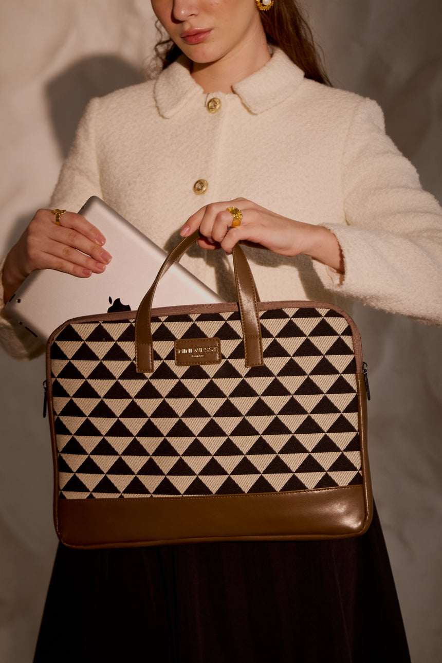 Bourbon Black and Brown London Street Bag With Pouch