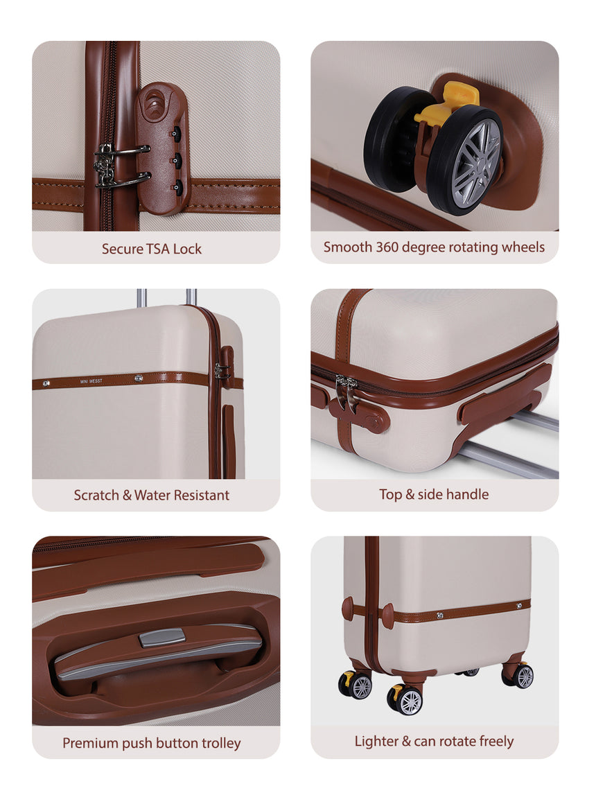 Wanderlust Beige Set Of Small & Medium Luggage