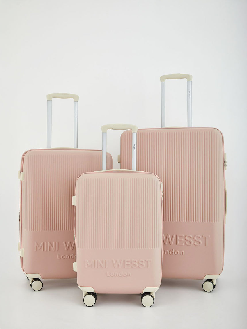 Mw London Pink Set Of 3 Luggage