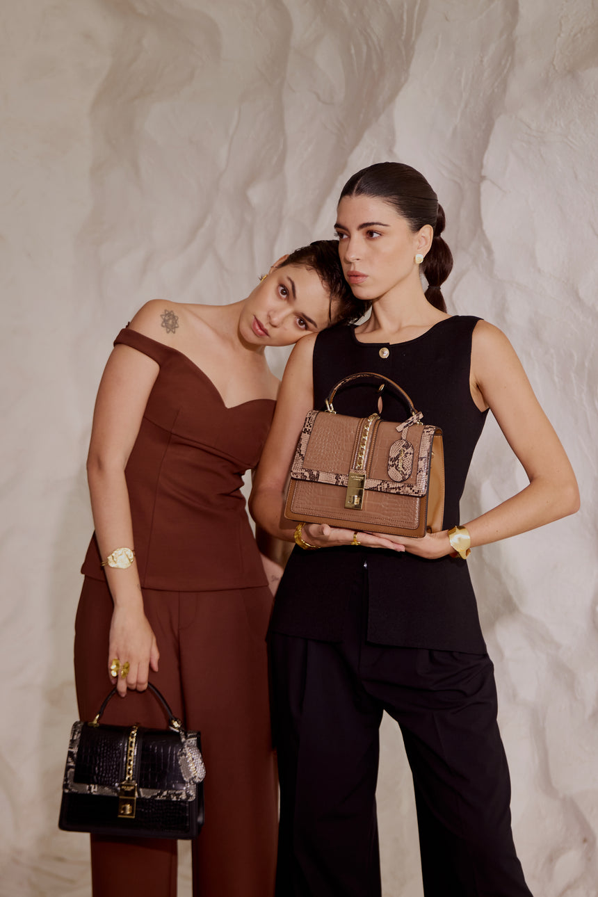 Bella Luxe Brown London Handbag