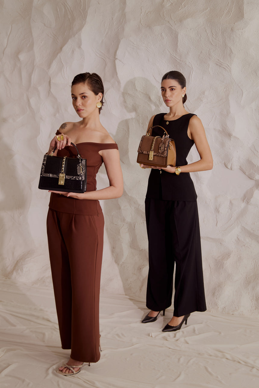 Default Title Bella Luxe Brown Handbag