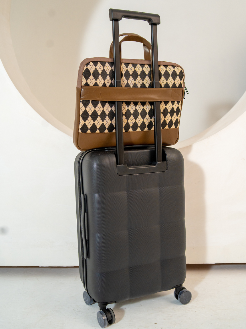 Bourbon Black and Brown London Street Bag With Pouch