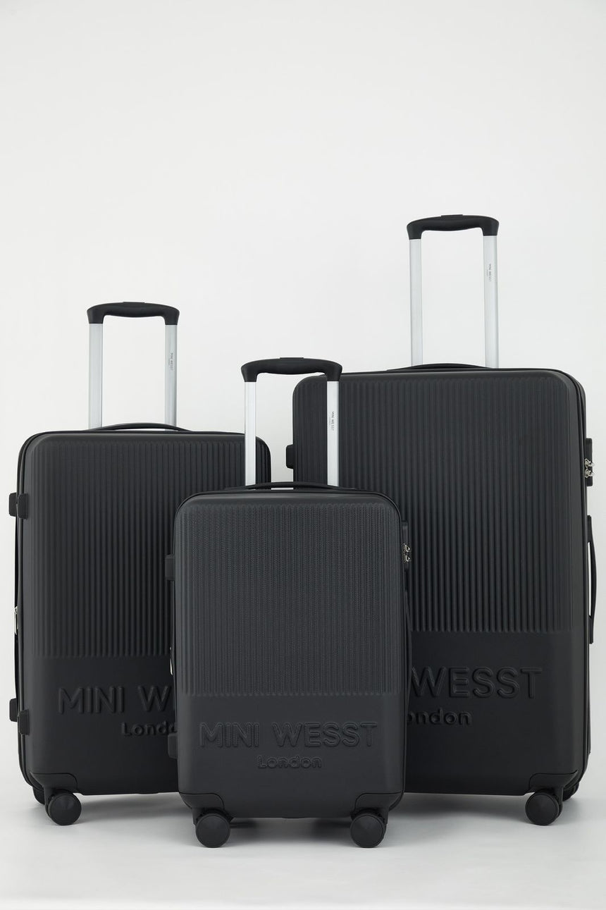 Mw London Black Set Of 3 Luggage