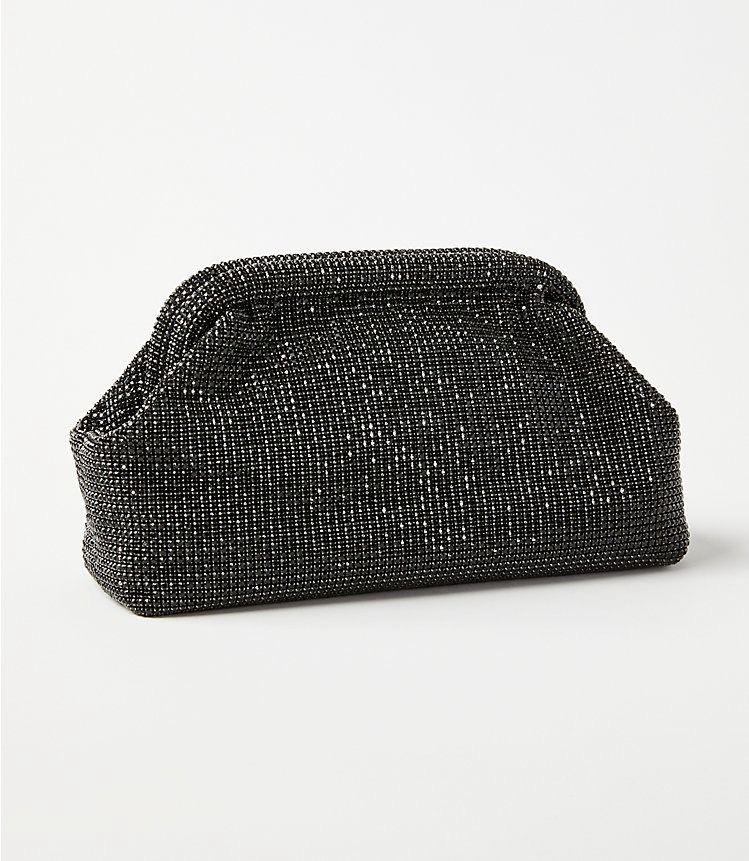 Edith Black Rhinestone Clutch