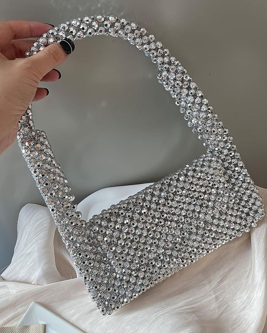 Emma Silver Handheld Clutch