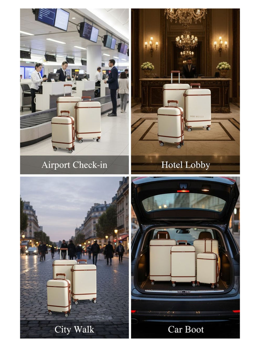 Wanderlust Beige Set Of Small & Medium Luggage