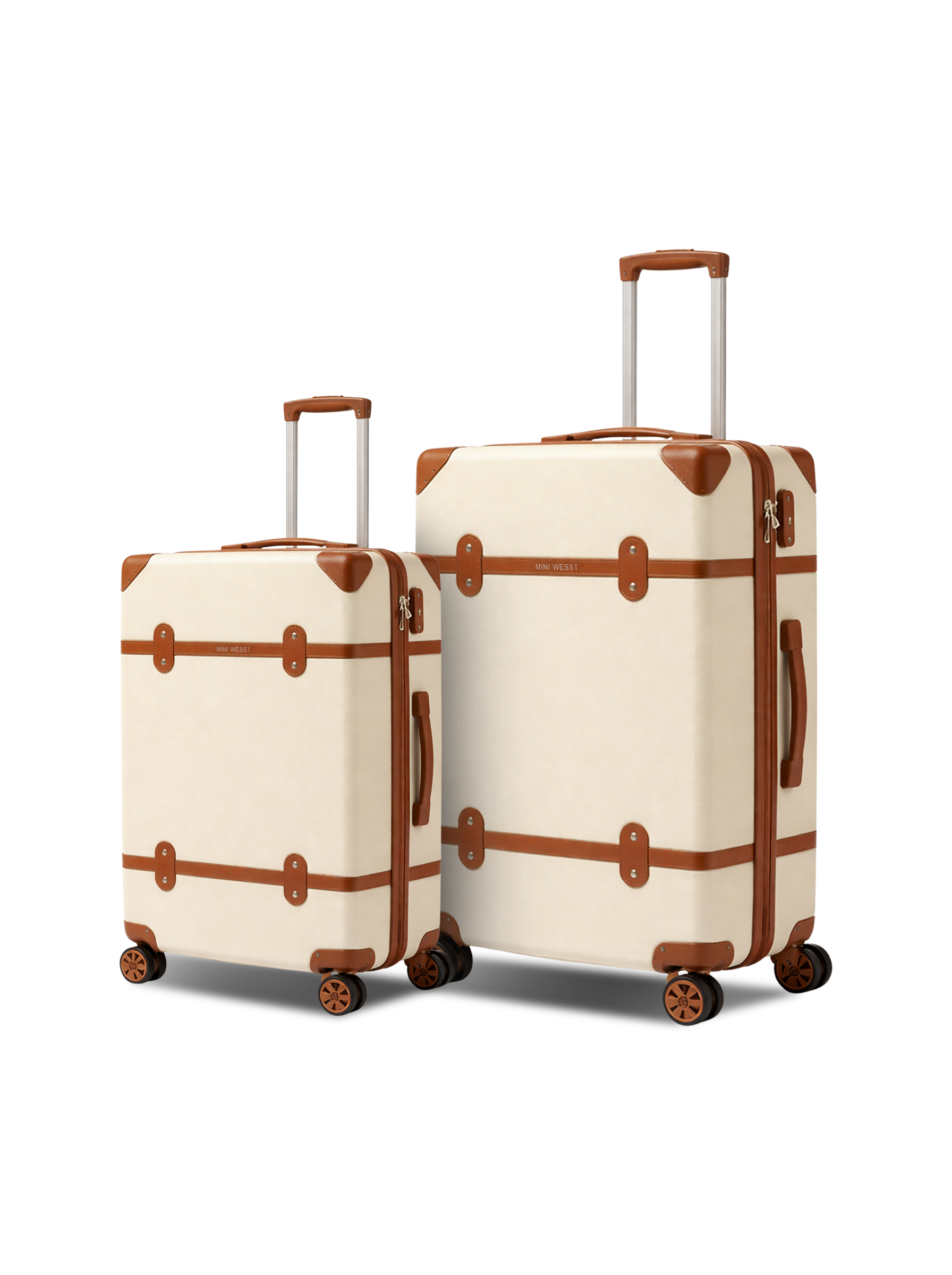 Emily In Paris Beige Set Of Small & Large Luggage