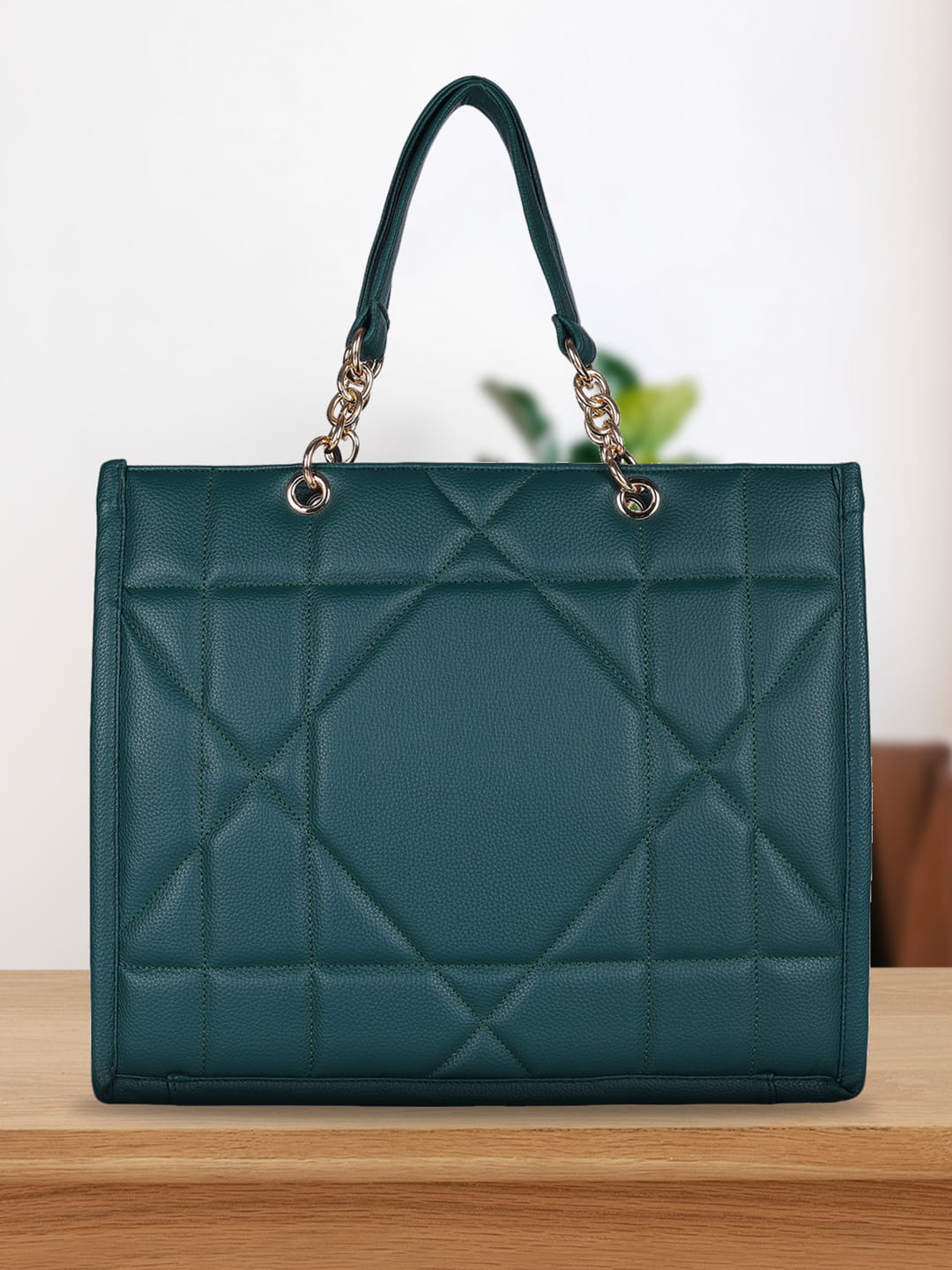 DENVER BAGS MINI WESST Green Textured Tote Bag(MWTB104GR)