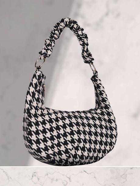 Black And White Graphic Hobo Bag