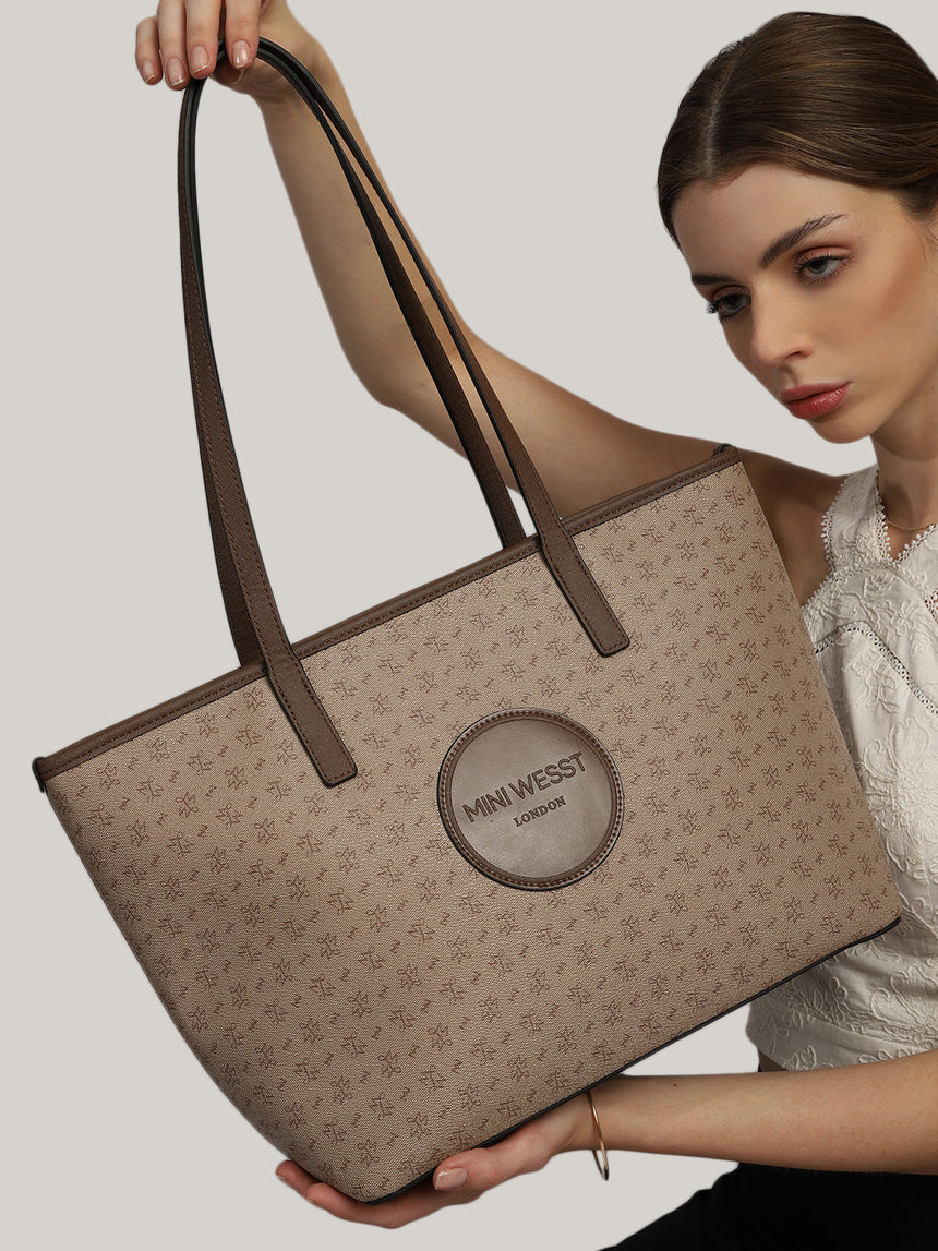 East West Brown London Tote