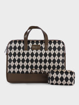 Bourbon Black and Brown London Street Bag With Pouch