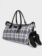 Wall Street Blue and White London Duffle Bag