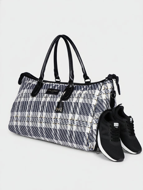 Wall Street Blue and White London Duffle Bag