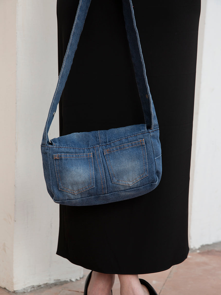 Denim Pocket Sling Bag
