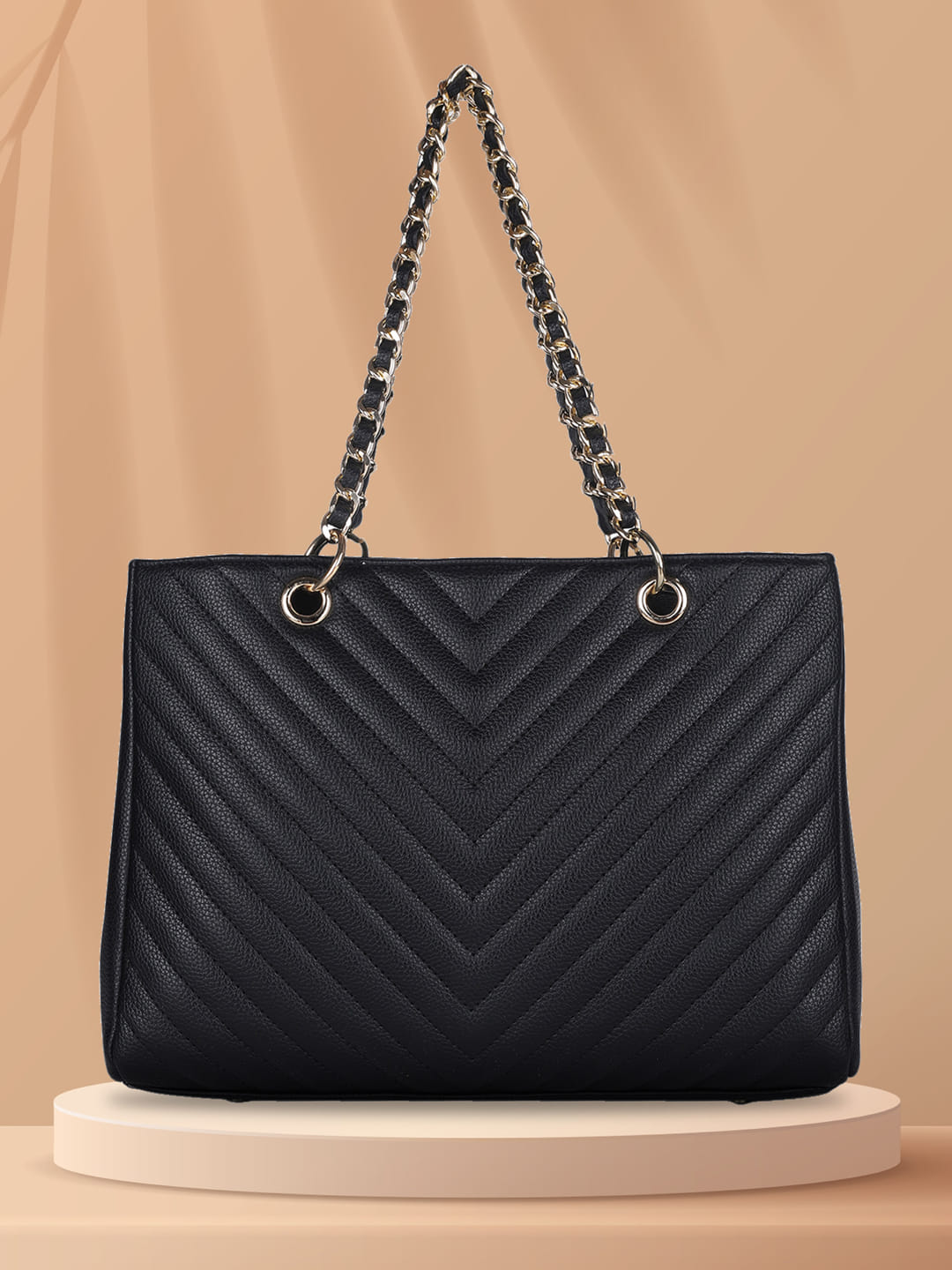 MINI WESST Black Solid Handheld Bag(MWTB108BL)