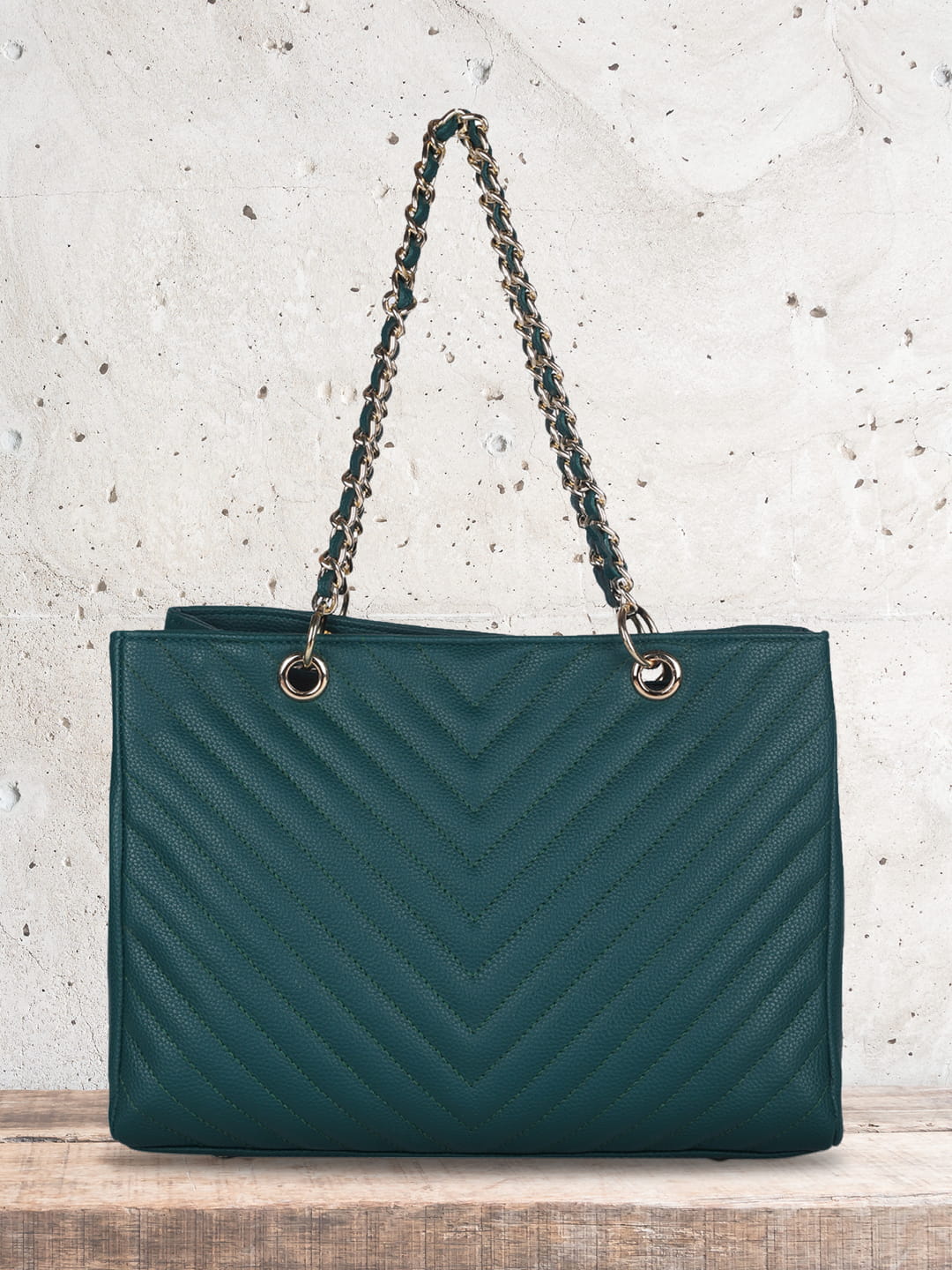 MINI WESST Green Solid Handheld Bag(MWTB107GR)