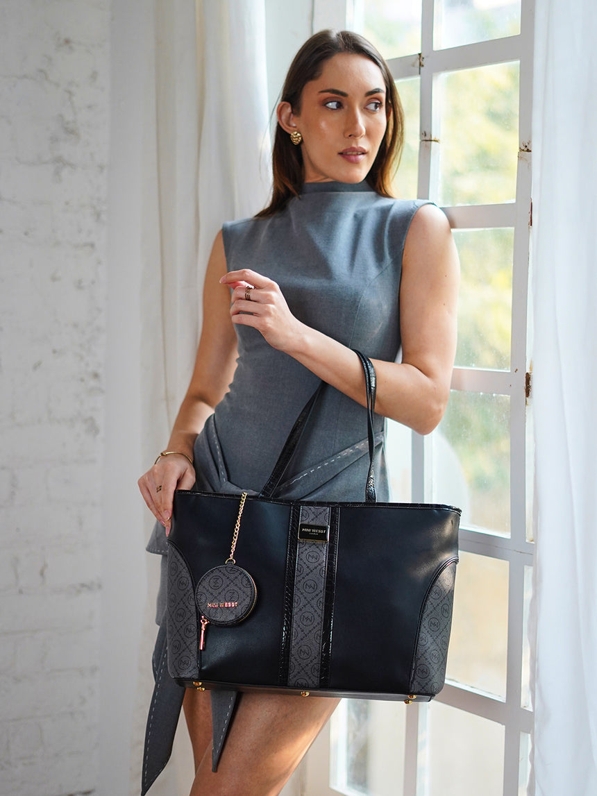 Piccadilly Square Black London Tote