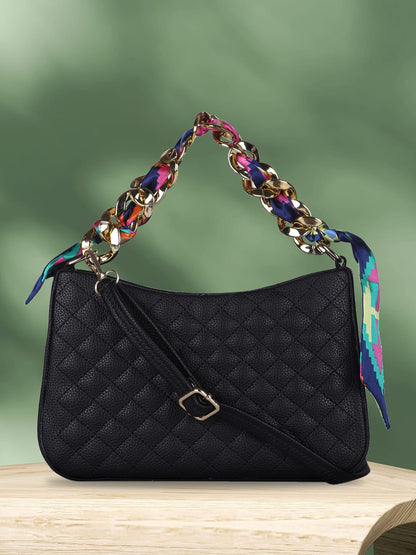 MINI WESST Black Solid Sling Bag(MWHB235BL)