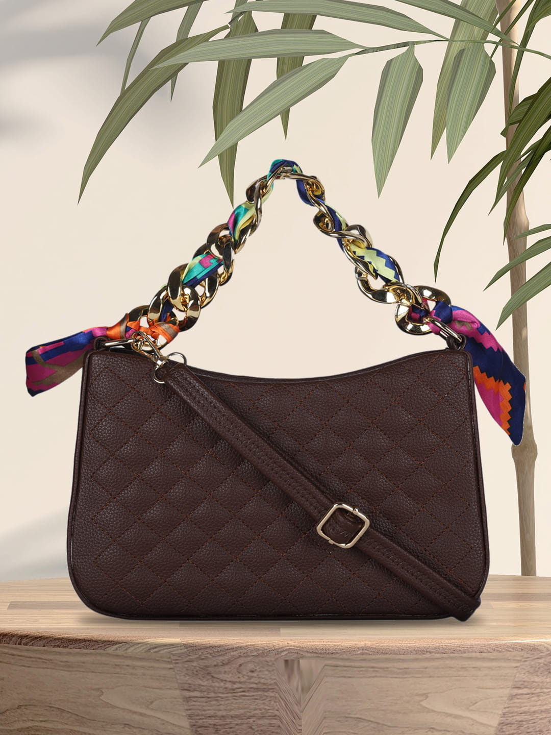 MINI WESST Brown Solid Sling Bag(MWHB236BR)