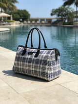 Wall Street Blue and White London Duffle Bag