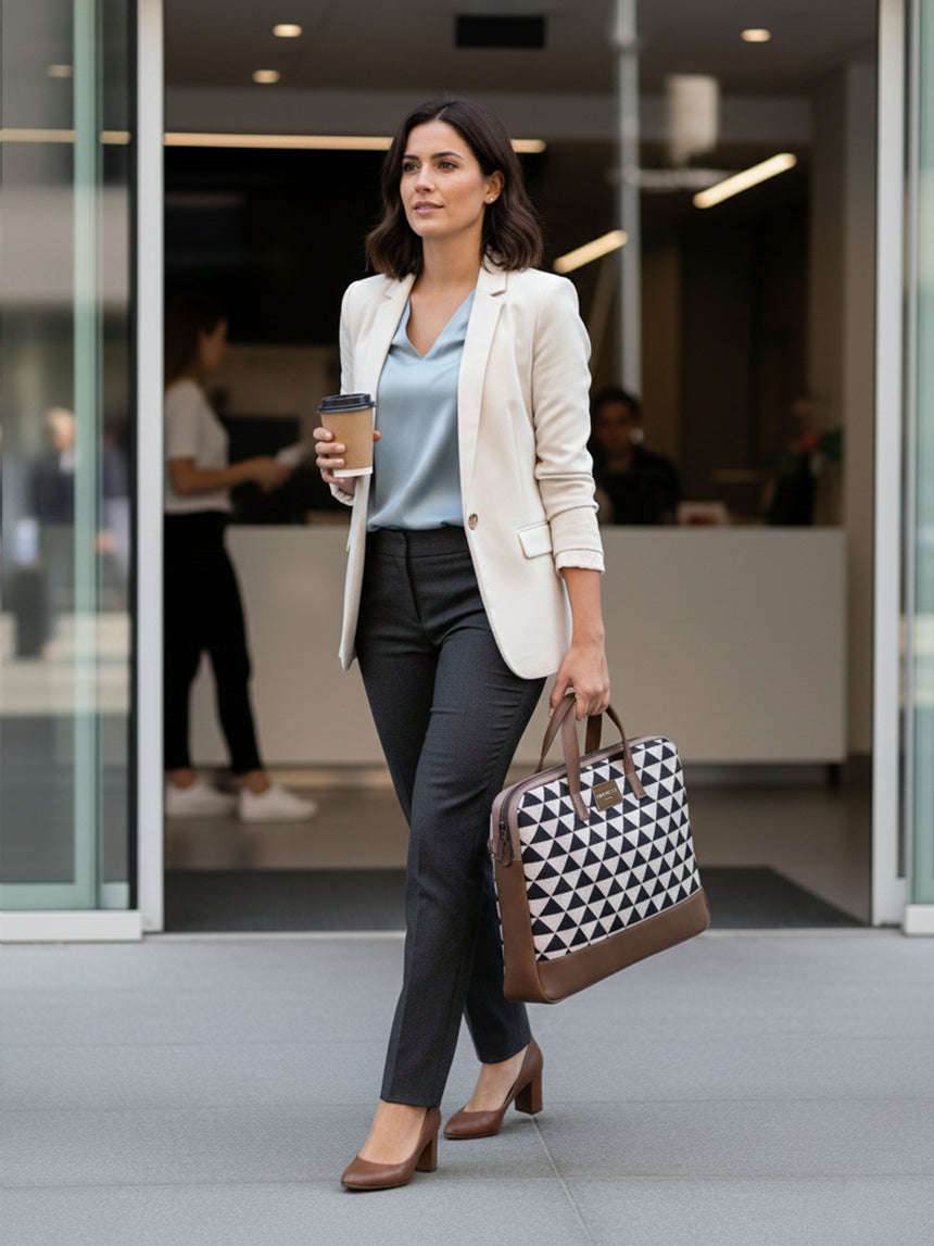 Bourbon Black and Brown London Street Bag With Pouch