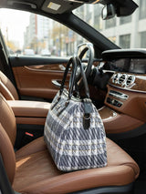 Wall Street Blue and White London Duffle Bag