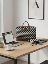 Bourbon Black and Brown London Street Bag With Pouch