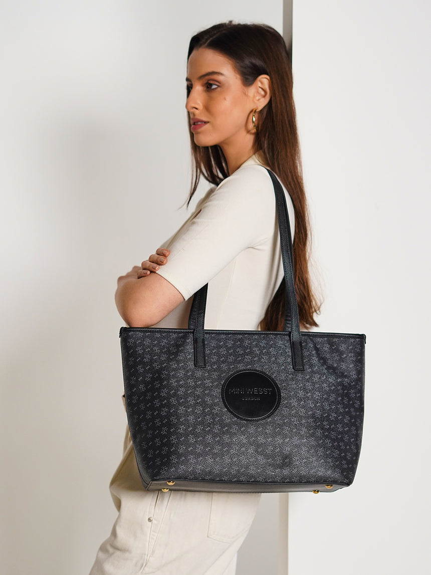 East West Black London Tote