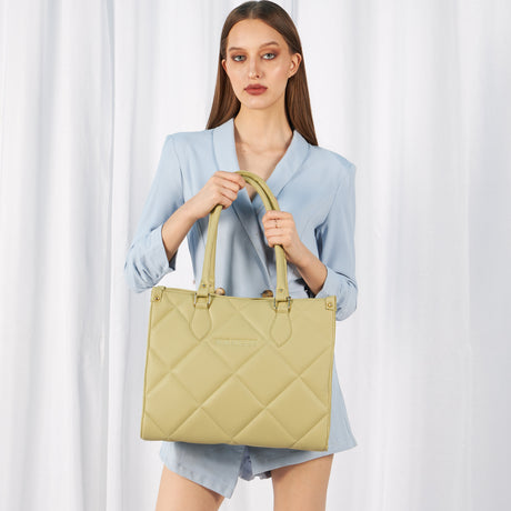 Times Square Newyork Lightgreen Tote