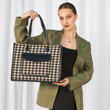 Go Socials Houndstooth Tote Bag