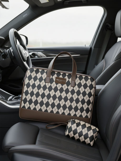 Bourbon Black and Brown London Street Bag With Pouch