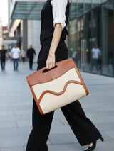 Scotland Laptop Beige & Brown London Tote