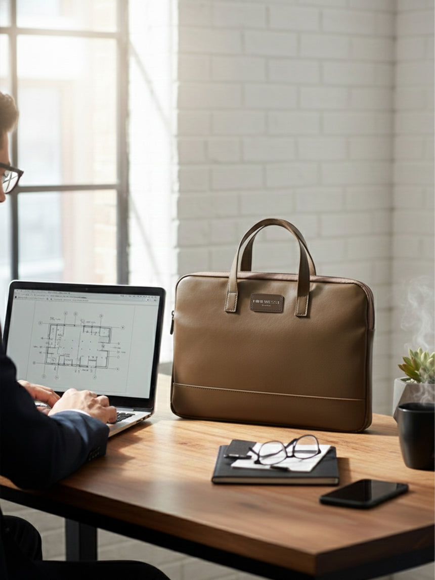 Burbon Whiskey Brown London Laptop Bag