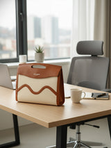 Scotland Laptop Beige & Brown London Tote