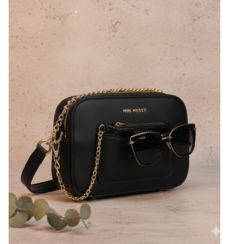 Uptown Luxe Black London Crossbody