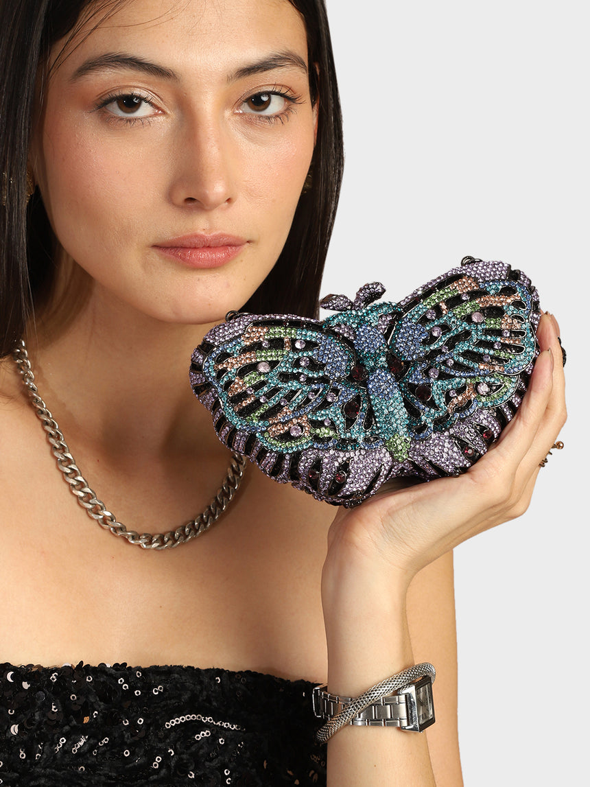 Butterfly Multicoloured Clutch