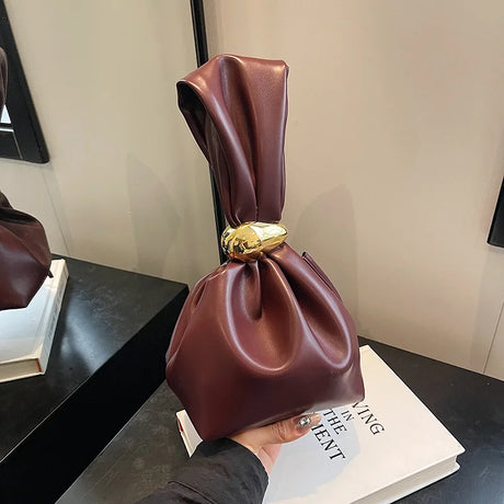 Judith Maroon Handheld Clutch