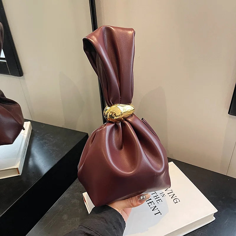 Judith Maroon Handheld Clutch