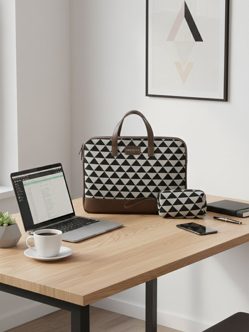 Bourbon Black and Brown London Street Bag With Pouch