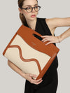 Scotland Laptop Beige & Brown Tote