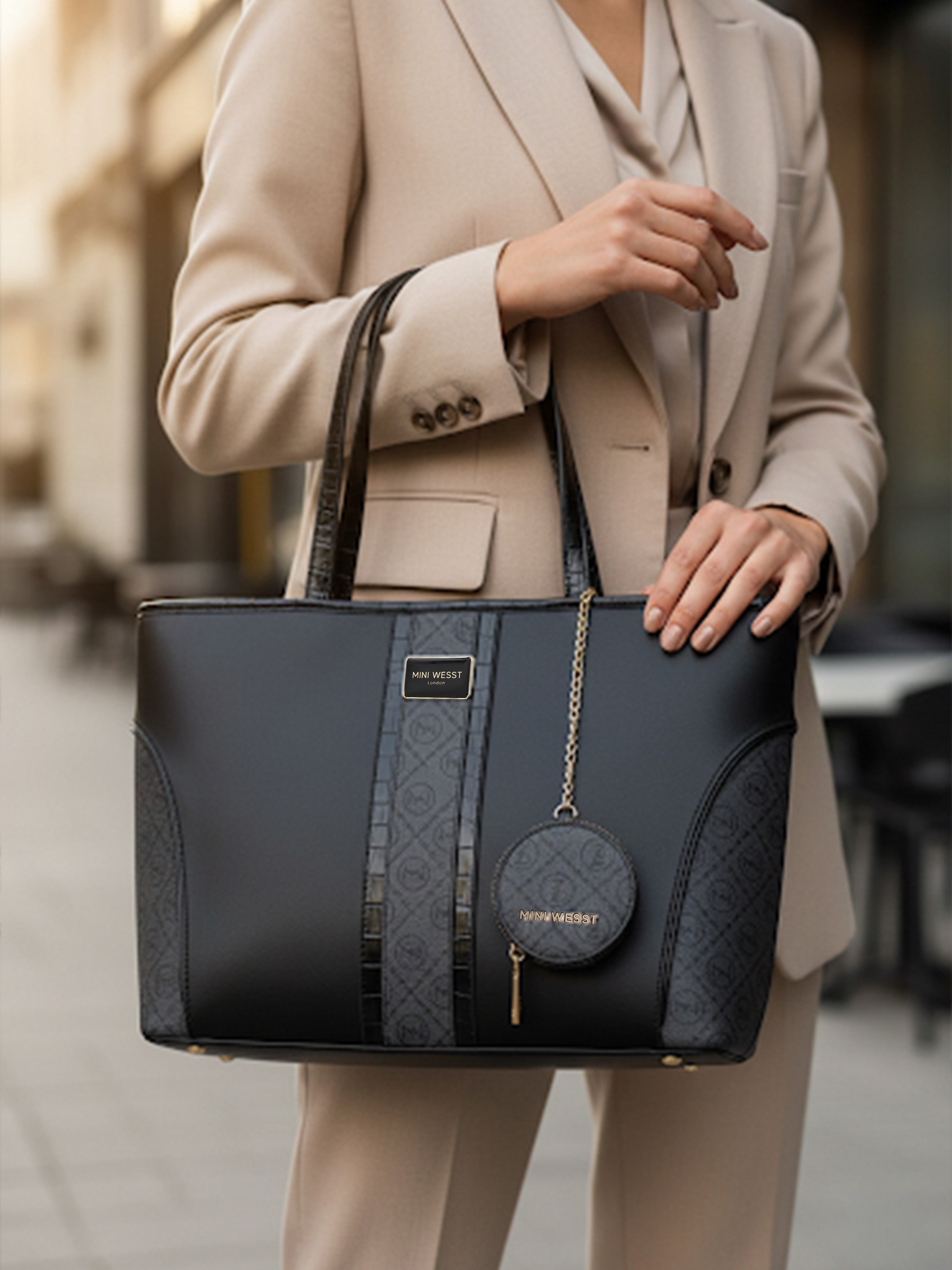 Piccadilly Square Black London Tote