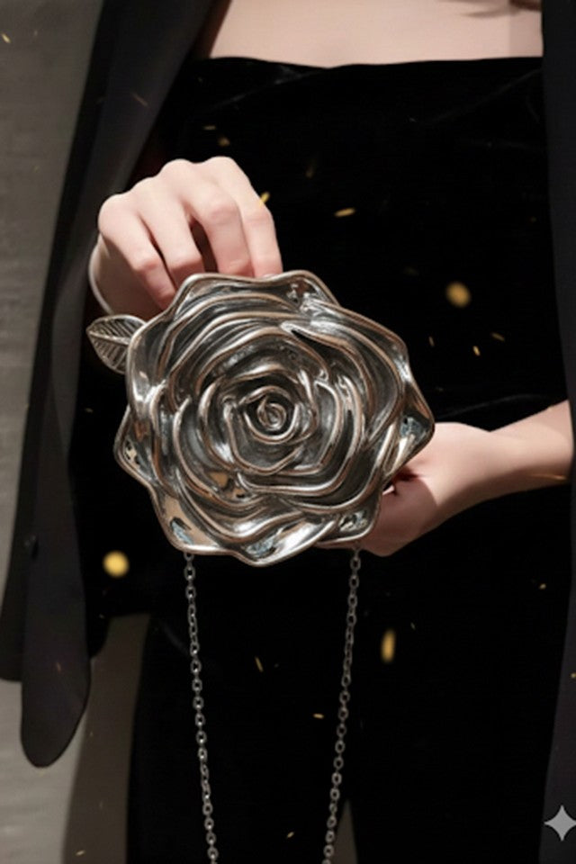 The Rose Silver Clutch