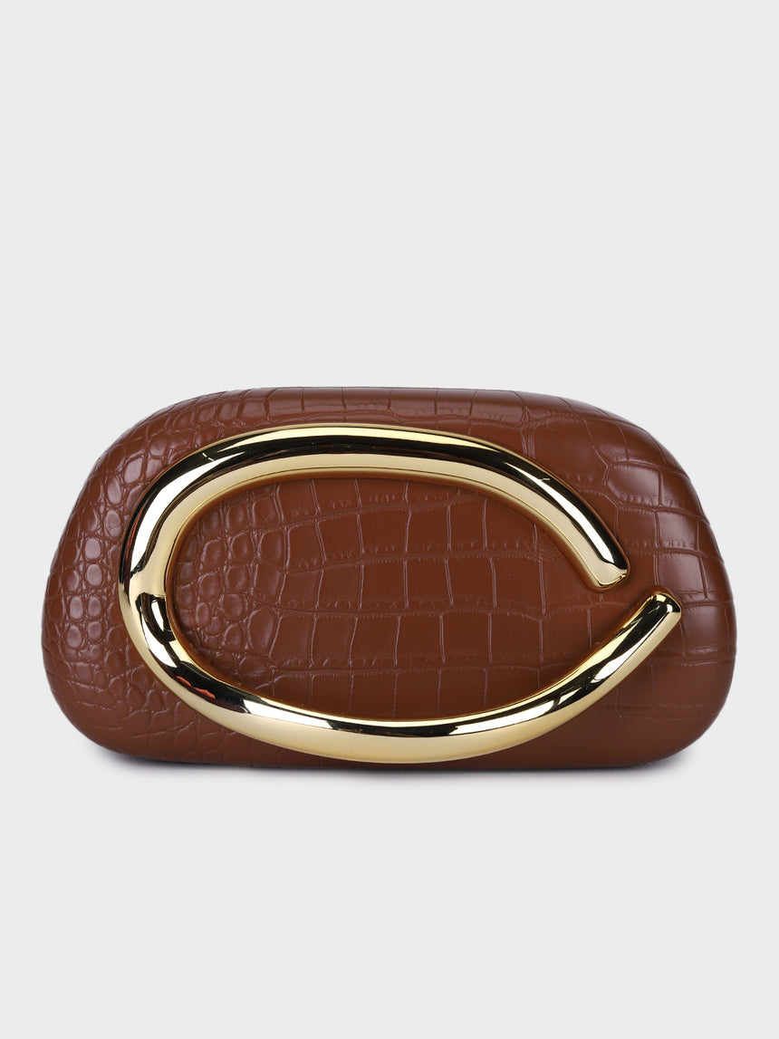 Cleo Tan Clutch